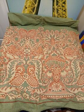 Pierre FREY Paris Green and RED TOSCANA Floral COTTON RECTANGULAR Tablecloth